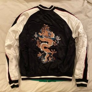 🐲 Topshop ‘Leo' Dragon Embroidered Bomber Jacket